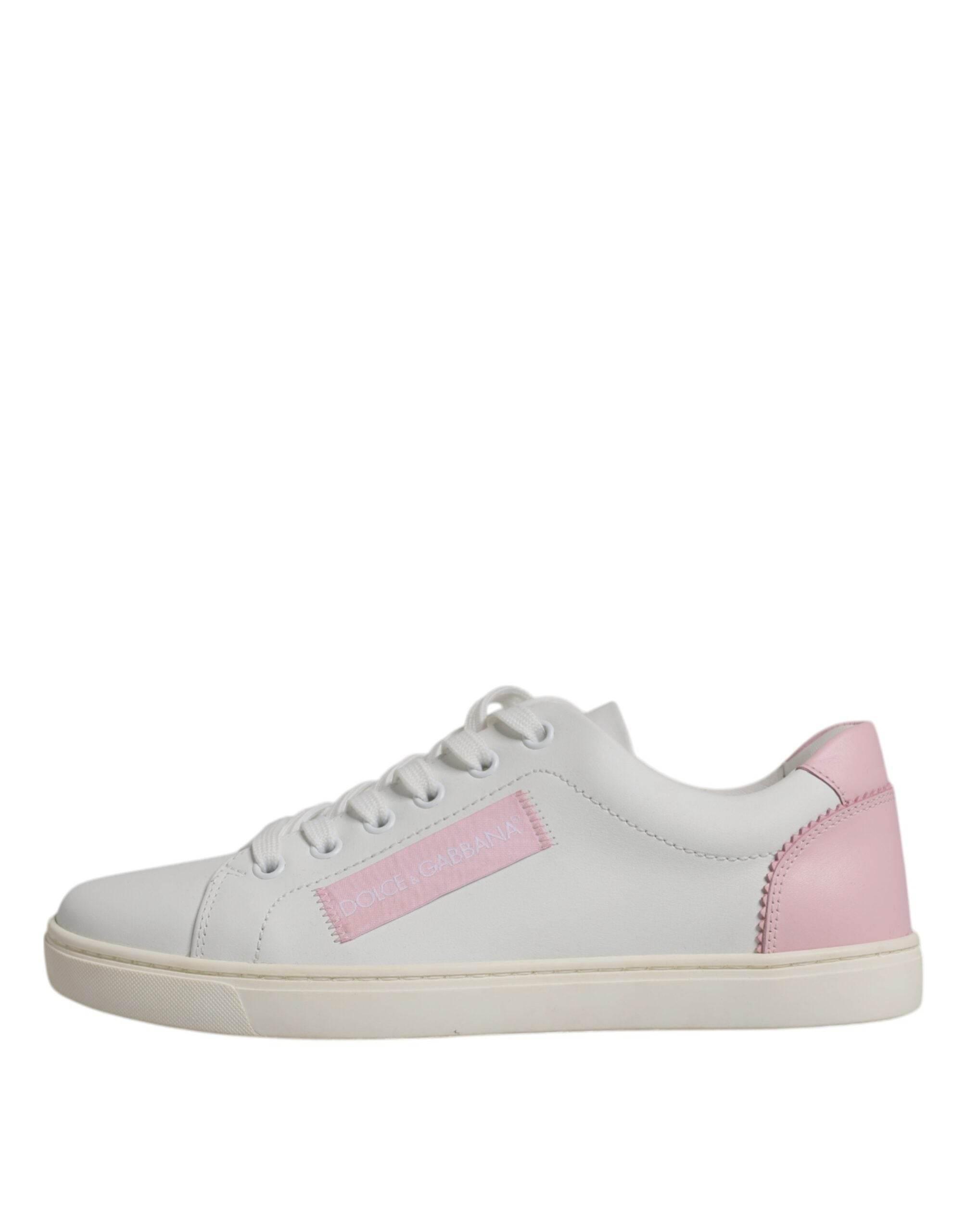 Dolce & Gabbana White Classic Calf Leather Sneakers Shoes - Hilstor