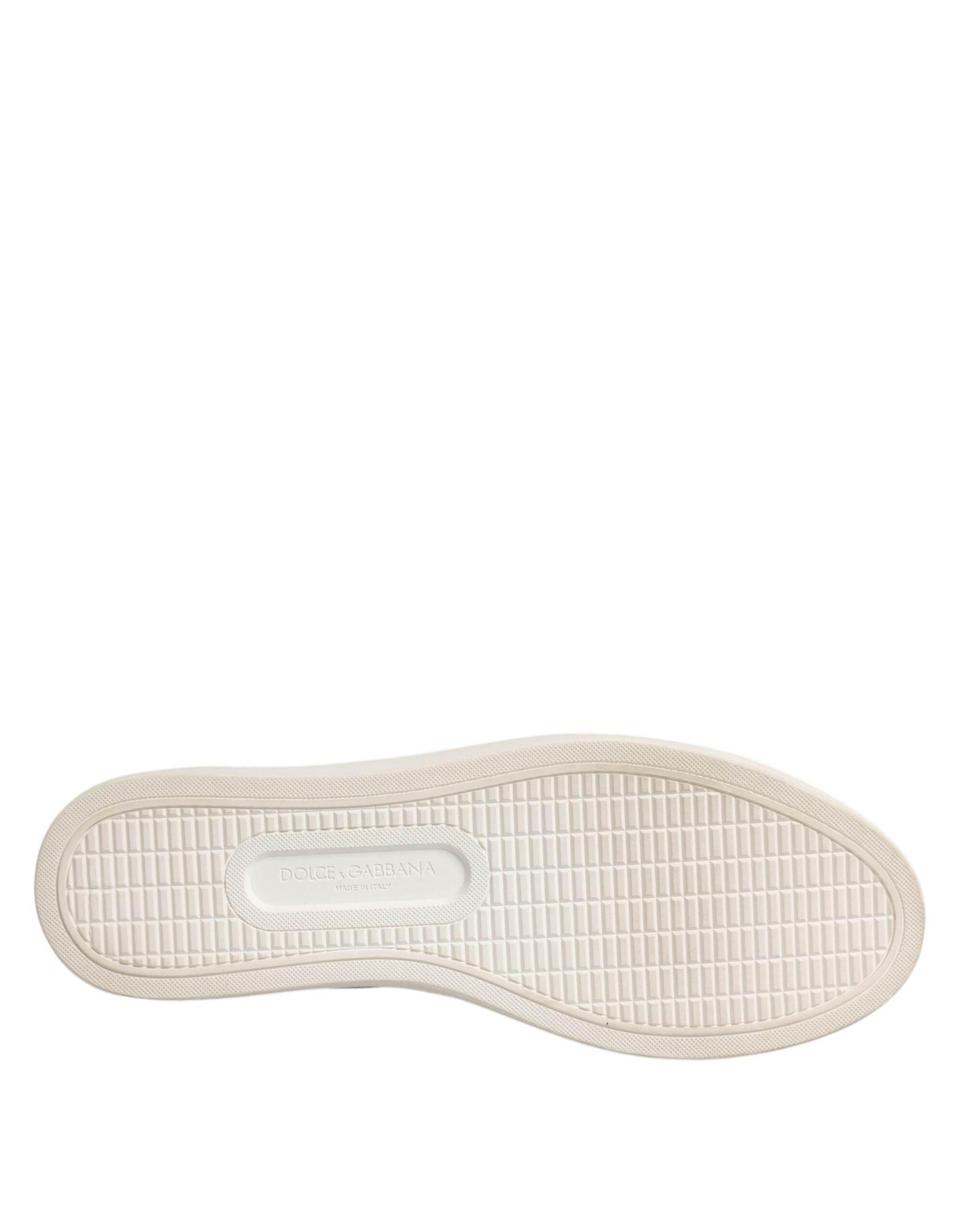 Dolce & Gabbana White Classic Calf Leather Sneakers Shoes - Hilstor