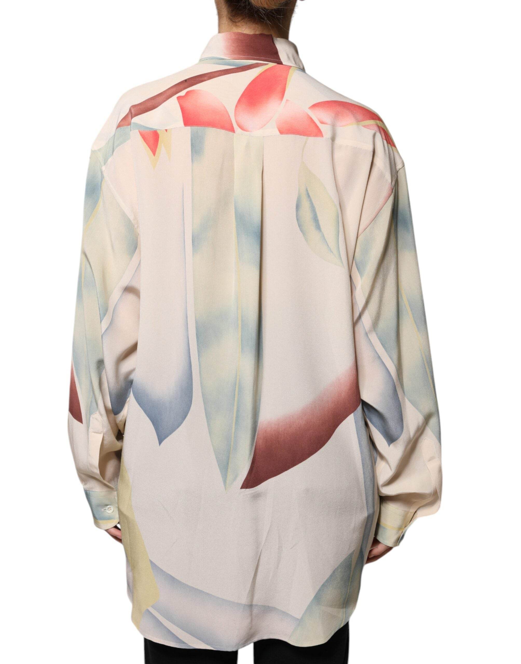 Etro Beige Printed Collared Buttoned Long Sleeves Blouse Top - Hilstor