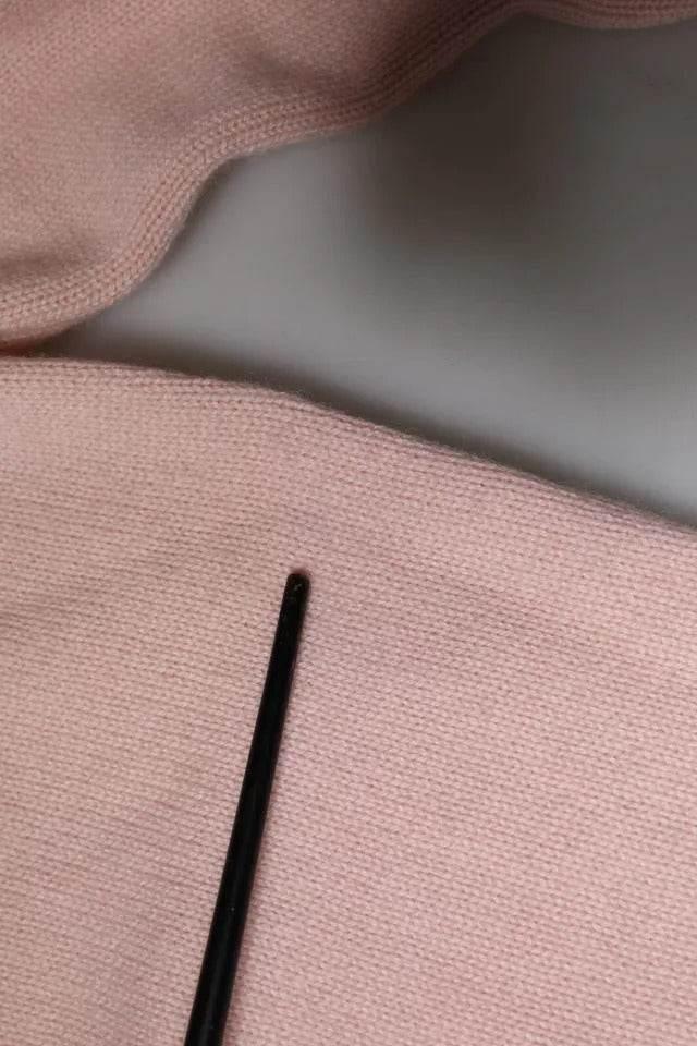 Dolce & Gabbana Pink Cashmere Collar Knitted Long Sleeves Top - Hilstor