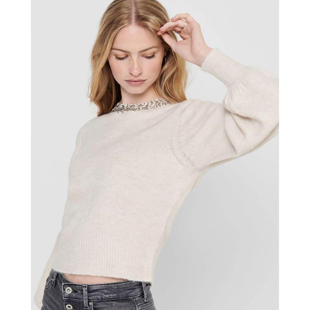 Only Cream Polyester Sweater - Hilstor