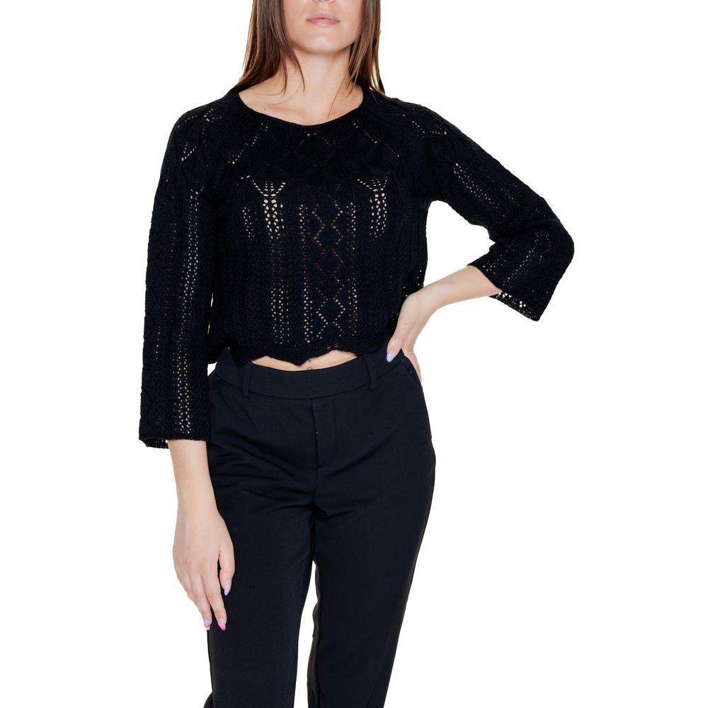 Vero Moda Black Cotton Tops & T-Shirt - Hilstor