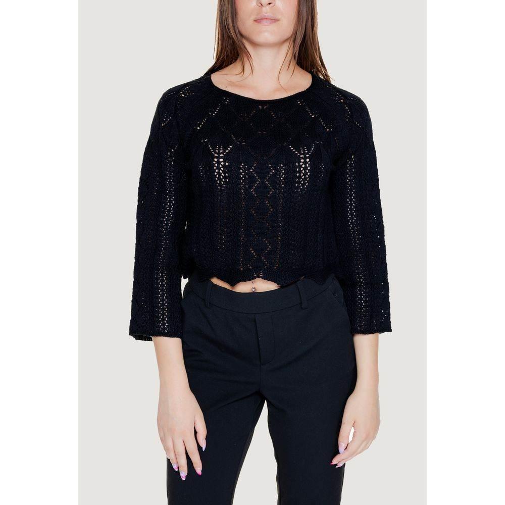 Vero Moda Black Cotton Tops & T-Shirt - Hilstor