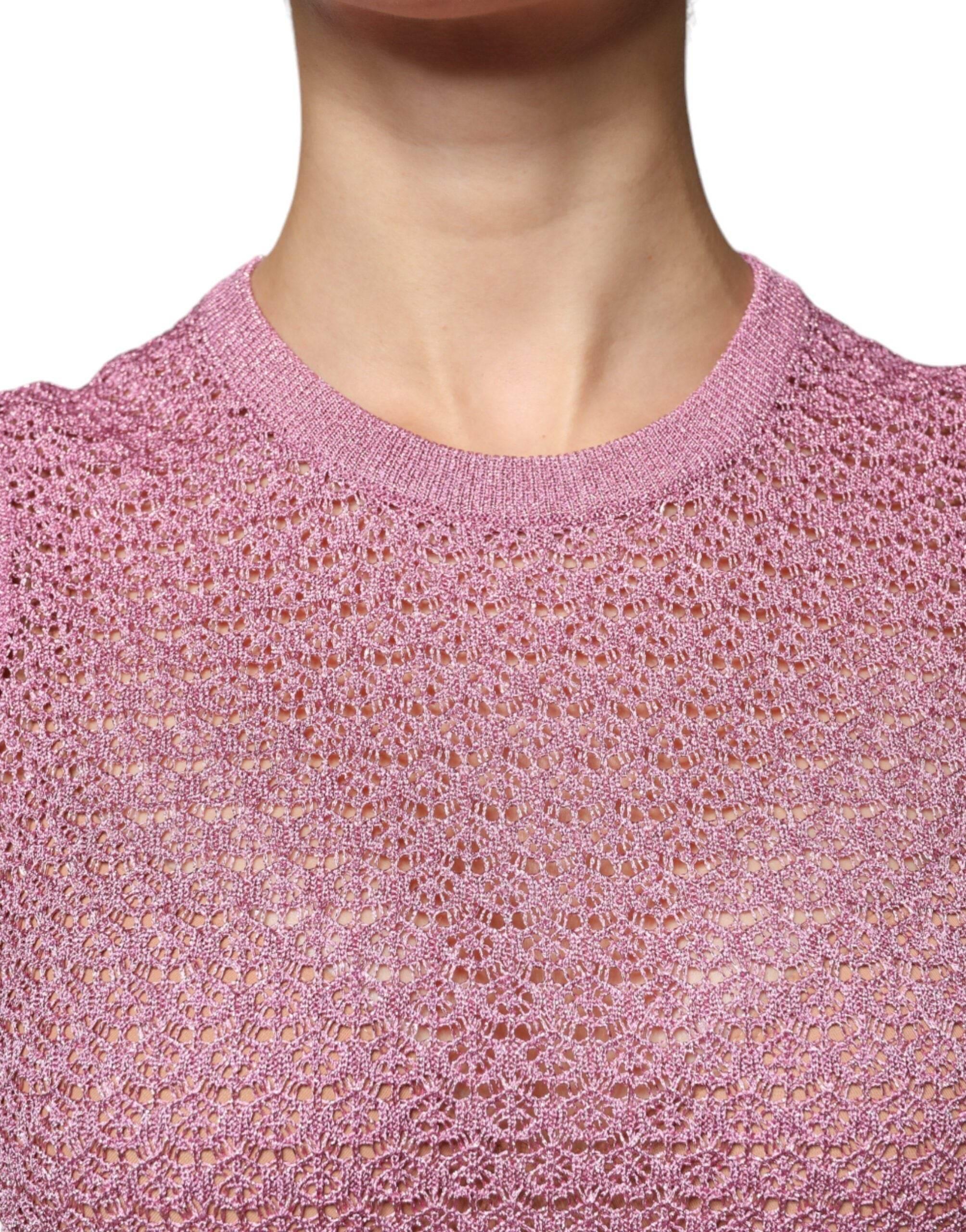 Dolce & Gabbana Pink Mesh See Through Sleeveless Tank Top - Hilstor
