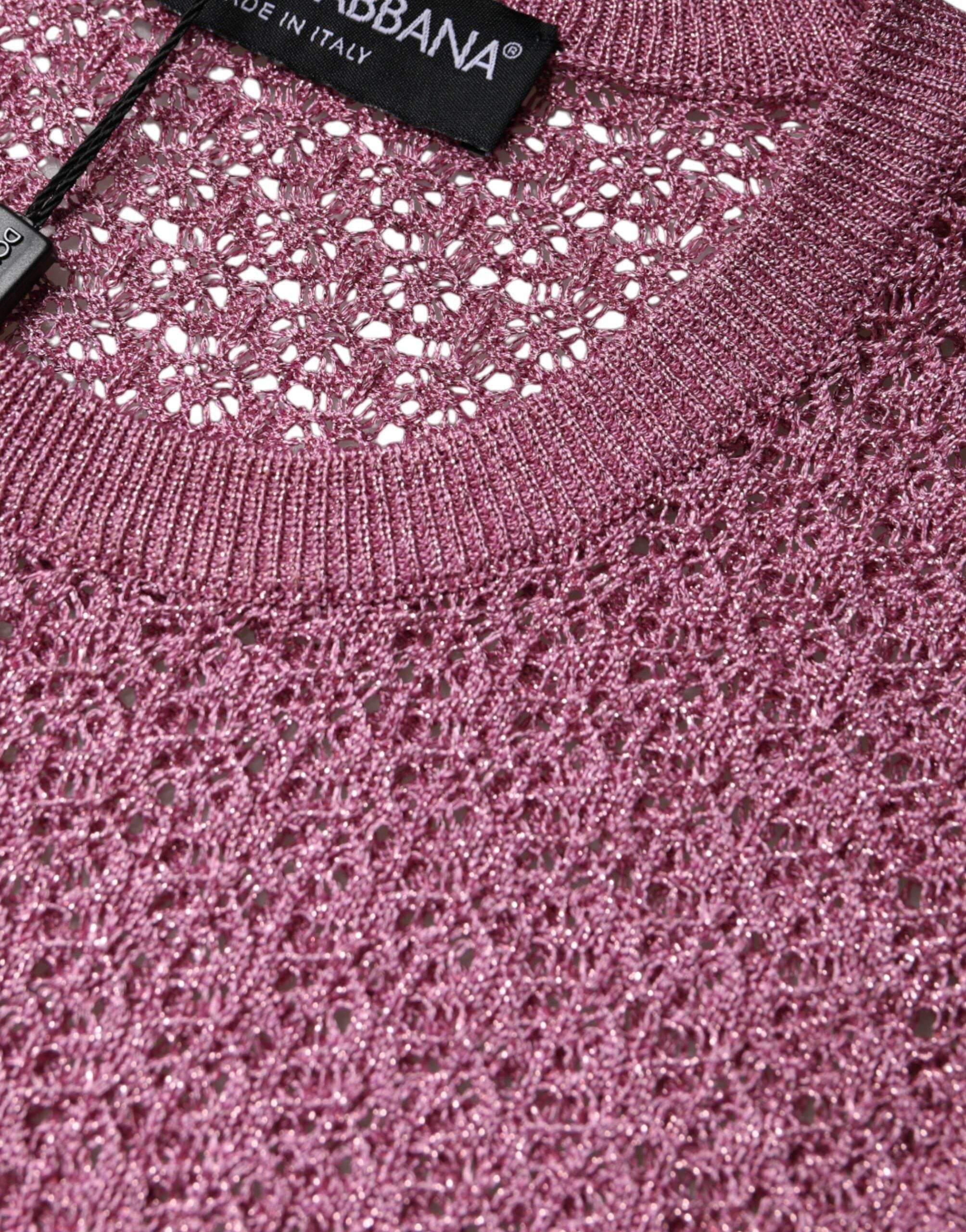 Dolce & Gabbana Pink Mesh See Through Sleeveless Tank Top - Hilstor