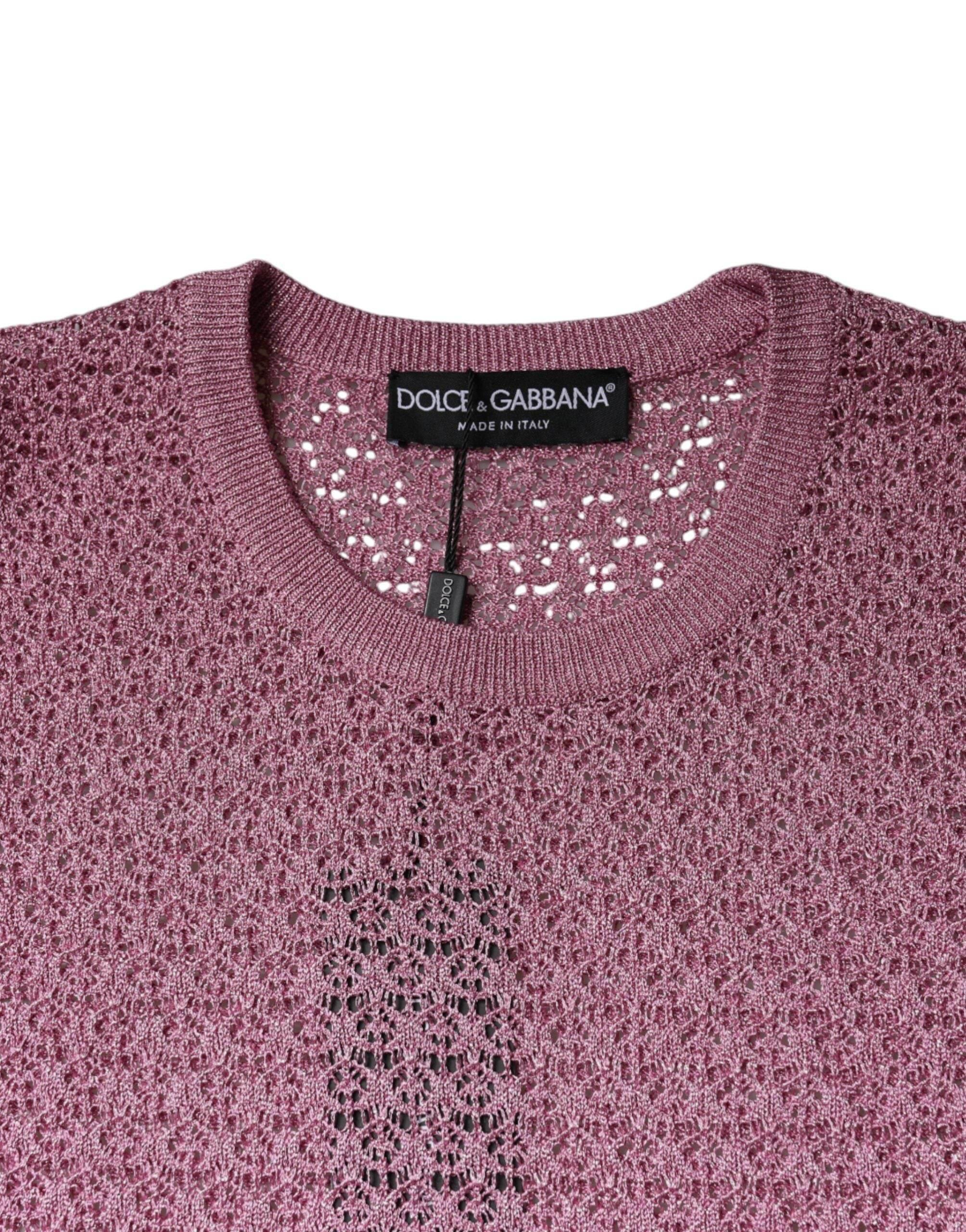 Dolce & Gabbana Pink Mesh See Through Sleeveless Tank Top - Hilstor
