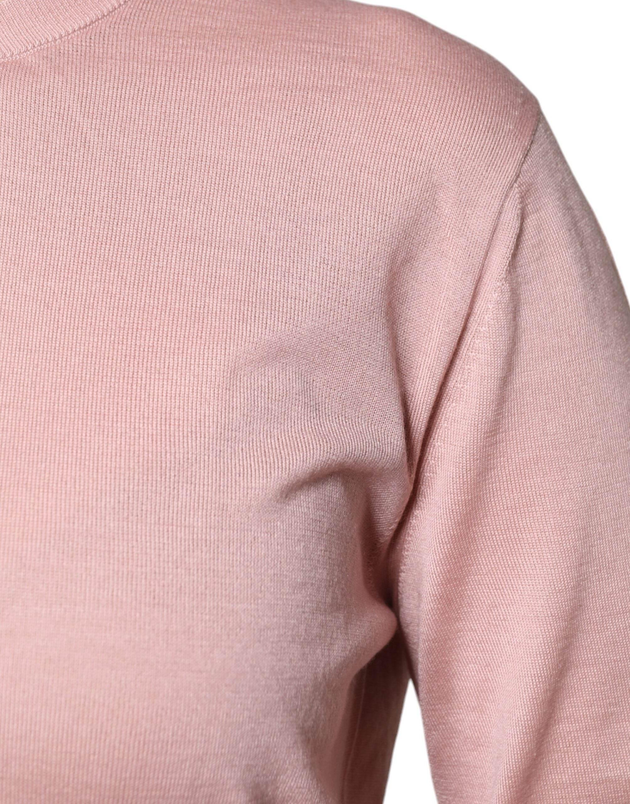 Dolce & Gabbana Pink Wool Knit Button Down Cardigan Sweater - Hilstor