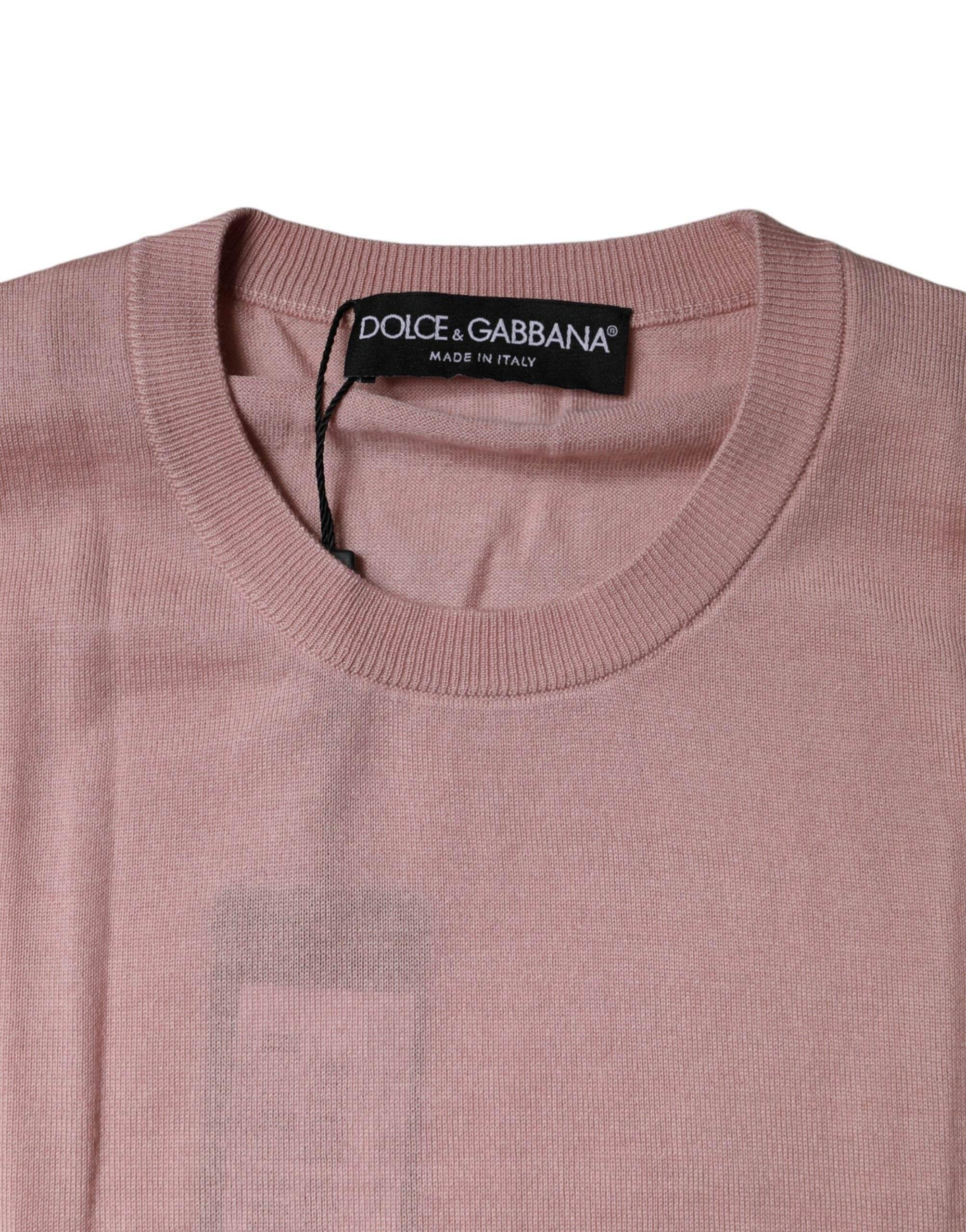 Dolce & Gabbana Pink Cashmere Knitted Sleeveless Tank Top - Hilstor