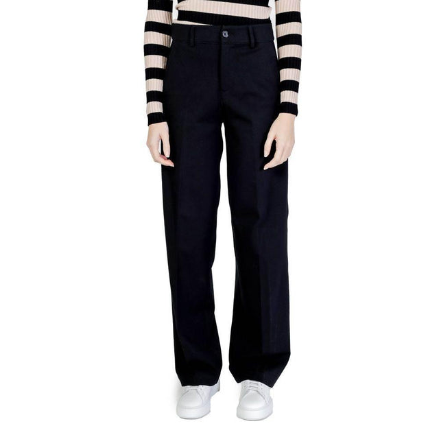 Street One Black Viscose Pant - Hilstor