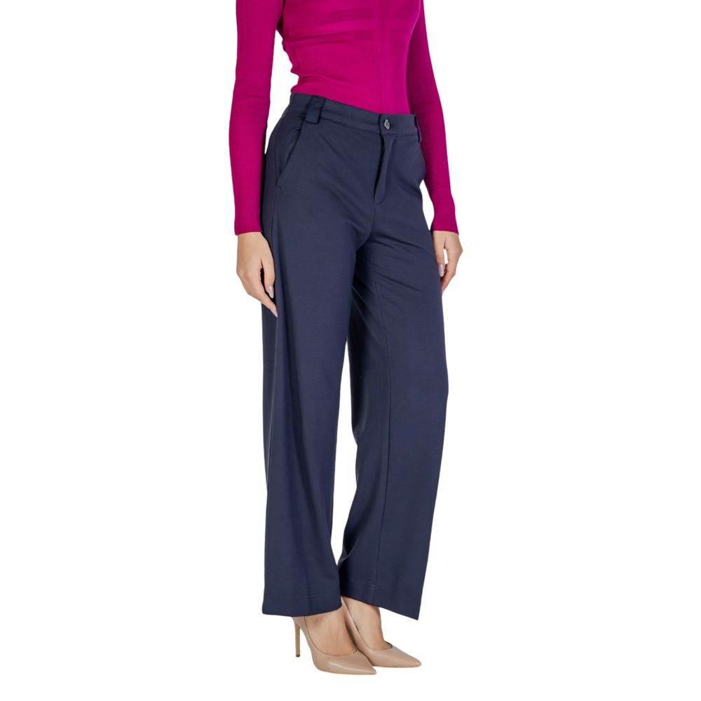 Street One Blue Viscose Pant - Hilstor