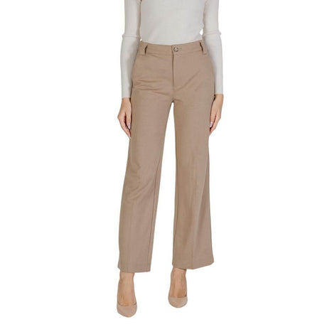 Street One Beige Viscose Pant - Hilstor