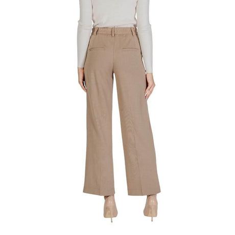 Street One Beige Viscose Pant - Hilstor