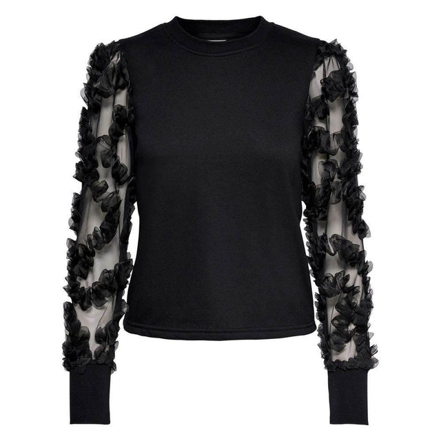 Jacqueline De Yong Black Cotton Sweater - Hilstor