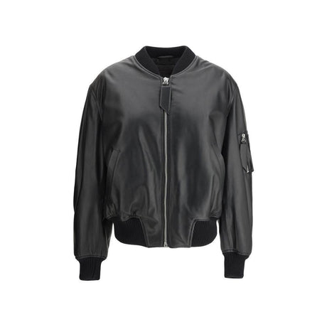 The Attico Leather Anja Bomber Jacket - Hilstor