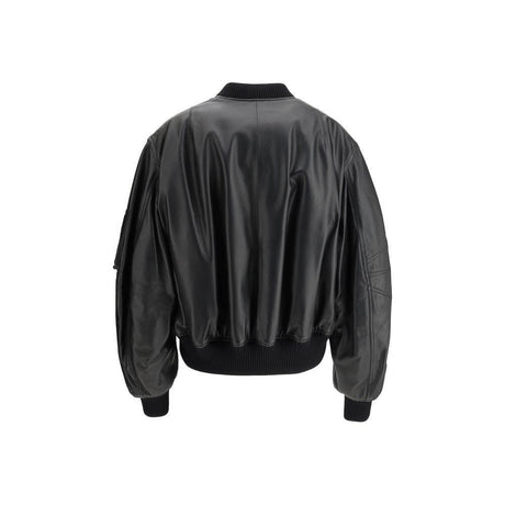 The Attico Leather Anja Bomber Jacket - Hilstor