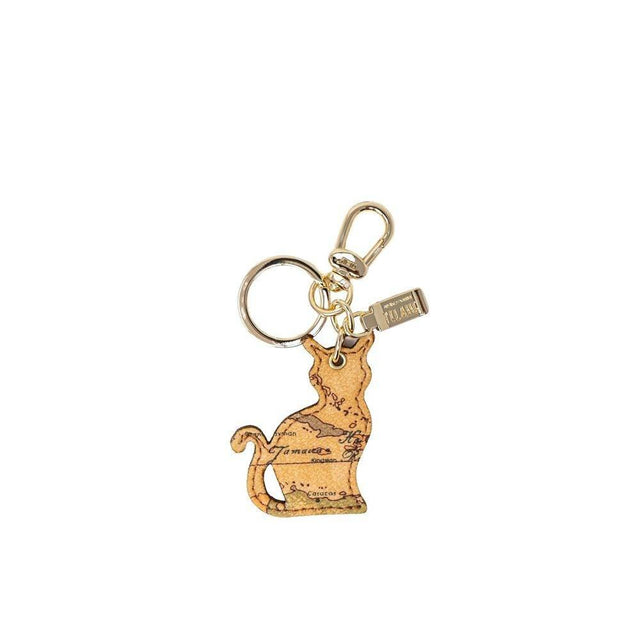 Alviero Martini Prima Classe Beige Leather Keychain - Hilstor