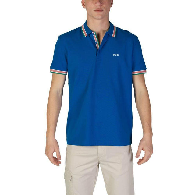 Hugo Boss Blue Cotton Polo Shirt - Hilstor