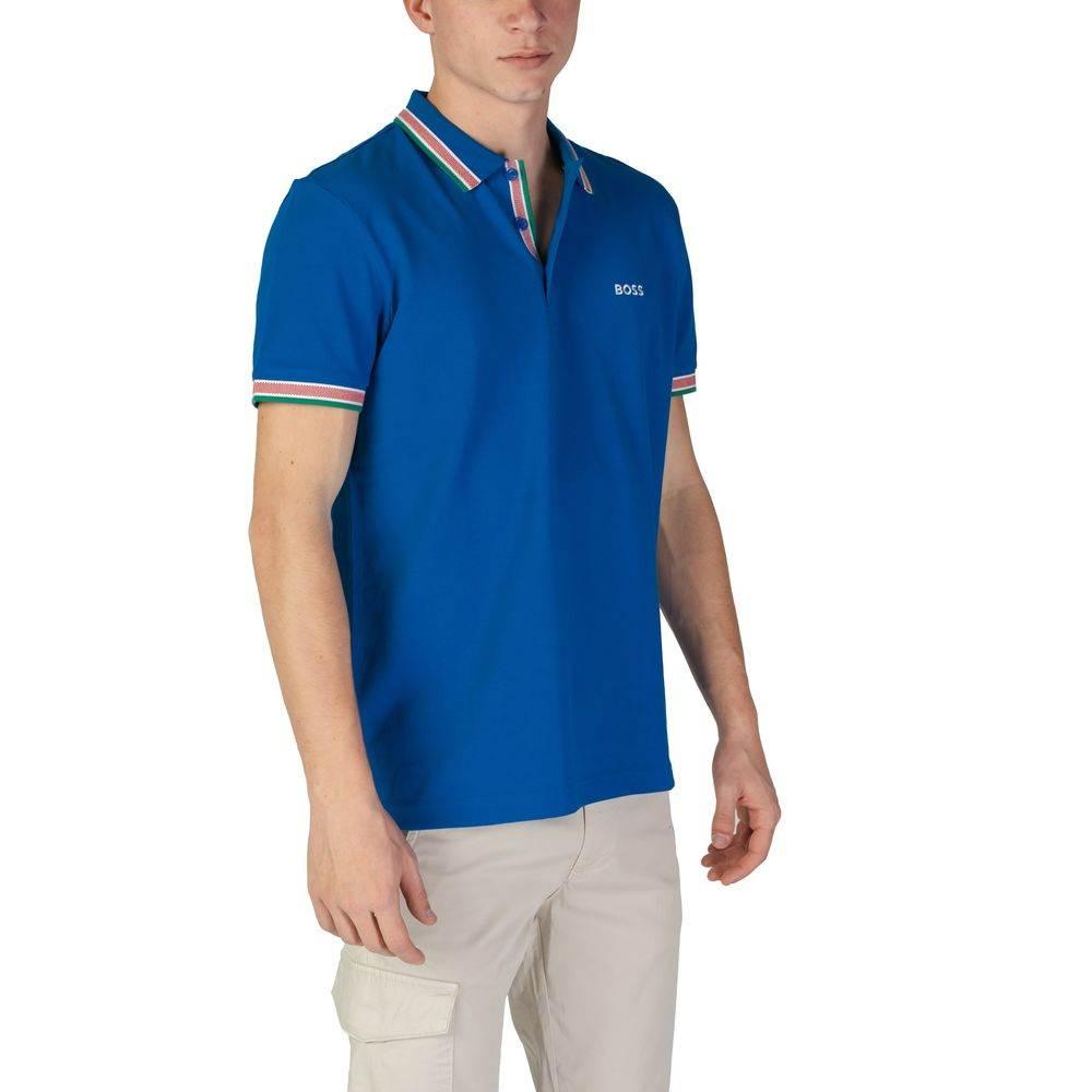 Hugo Boss Blue Cotton Polo Shirt - Hilstor