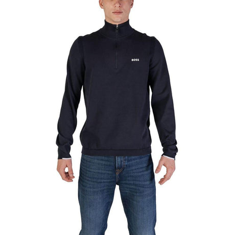 Hugo Boss Blue Cotton Cardigan - Hilstor