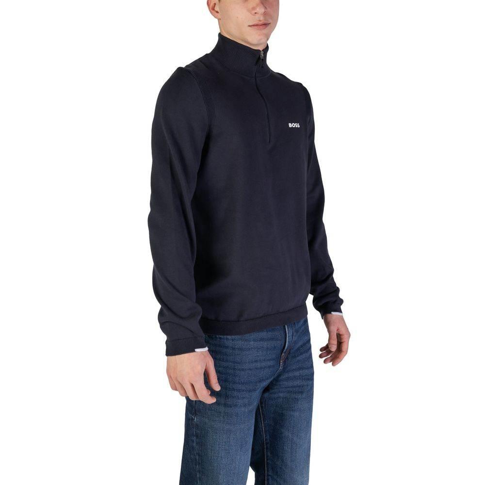 Hugo Boss Blue Cotton Cardigan - Hilstor