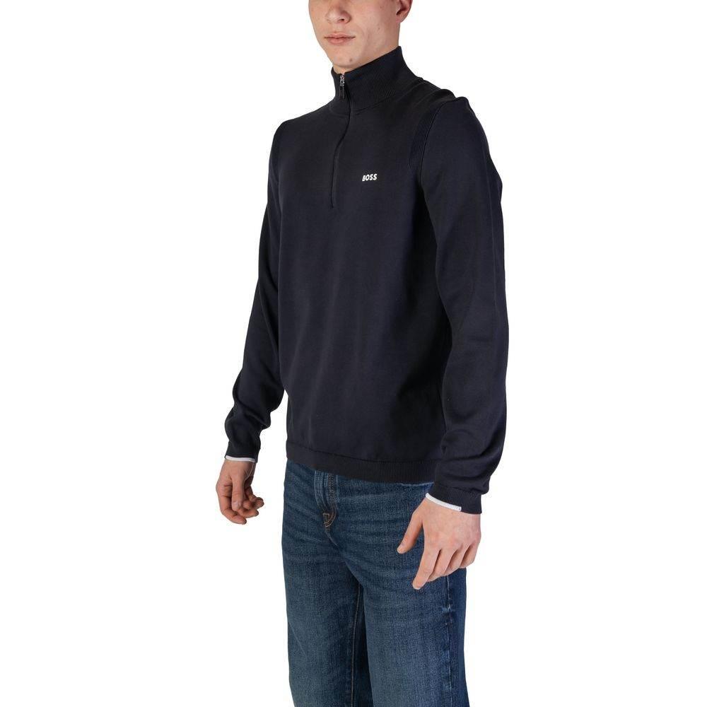 Hugo Boss Blue Cotton Cardigan - Hilstor