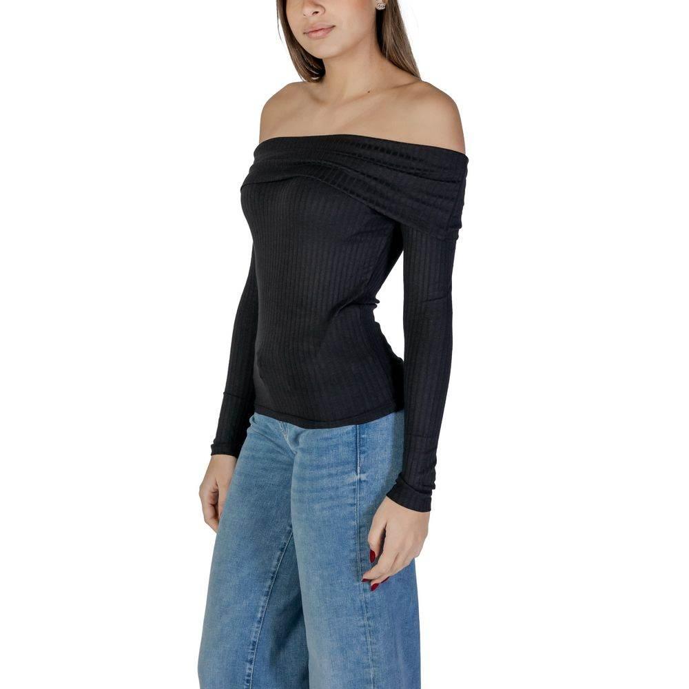 Jacqueline De Yong Black Viscose Tops & T-Shirt - Hilstor