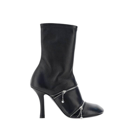 Burberry Peep Heeled Ankle Boots - Hilstor