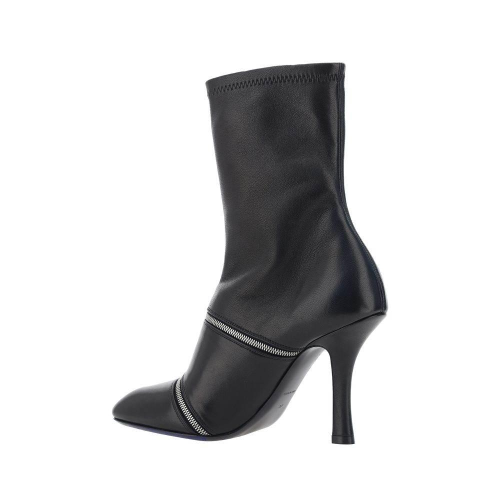 Burberry Peep Heeled Ankle Boots - Hilstor