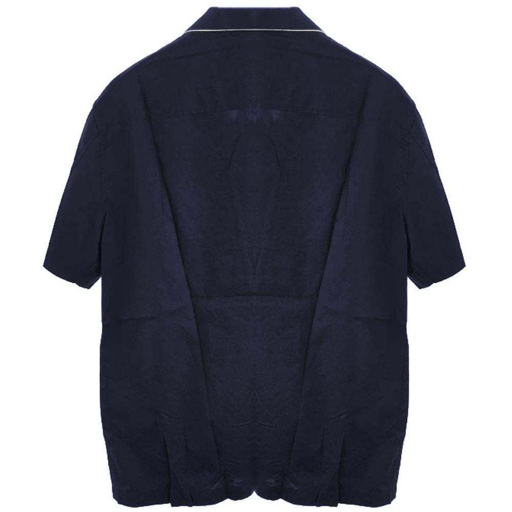 Emporio Armani Blue Cotton Shirt - Hilstor