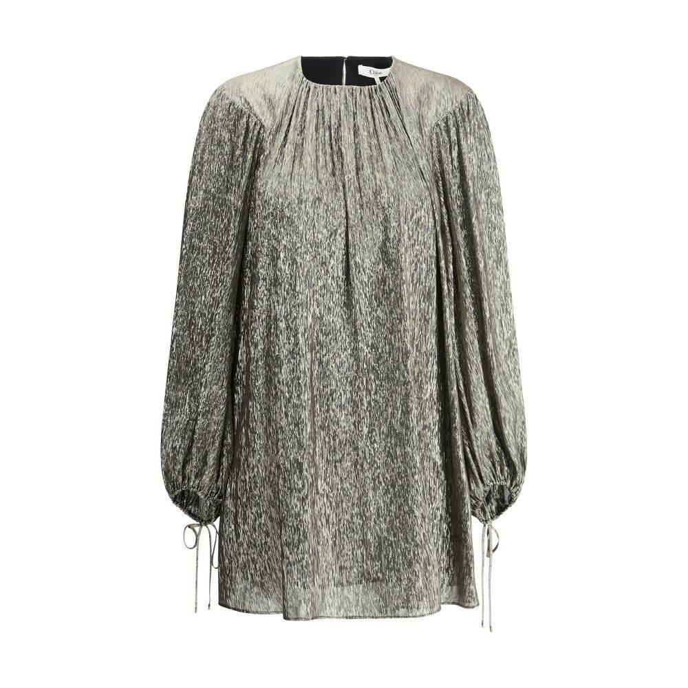Chloé Silk lamé mini Dress - Hilstor