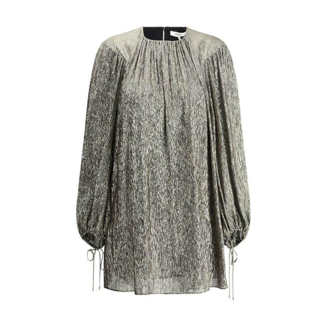 Chloé Silk lamé mini Dress - Hilstor
