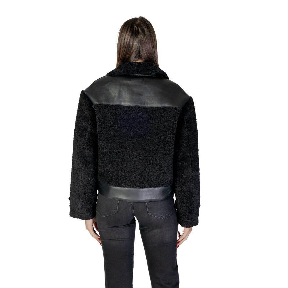 Morgan De Toi Black Polyester Jackets & Coat - Hilstor