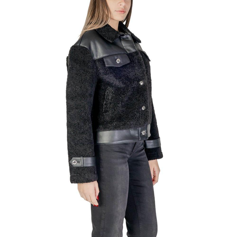 Morgan De Toi Black Polyester Jackets & Coat - Hilstor