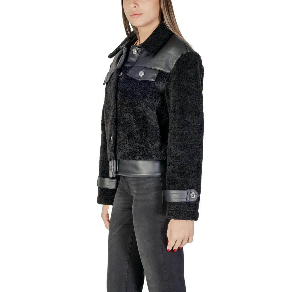 Morgan De Toi Black Polyester Jackets & Coat - Hilstor