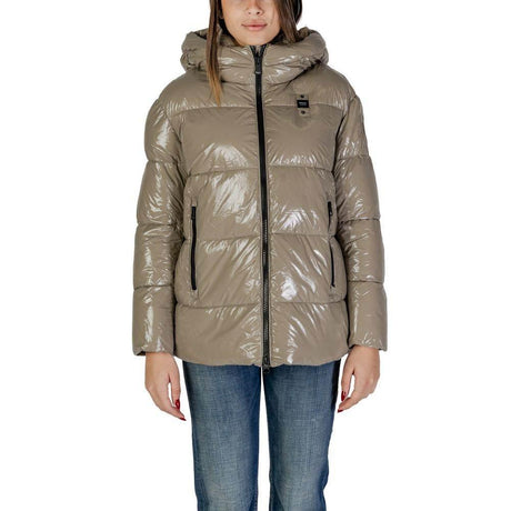 Blauer Beige Polyamide Jackets & Coat - Hilstor