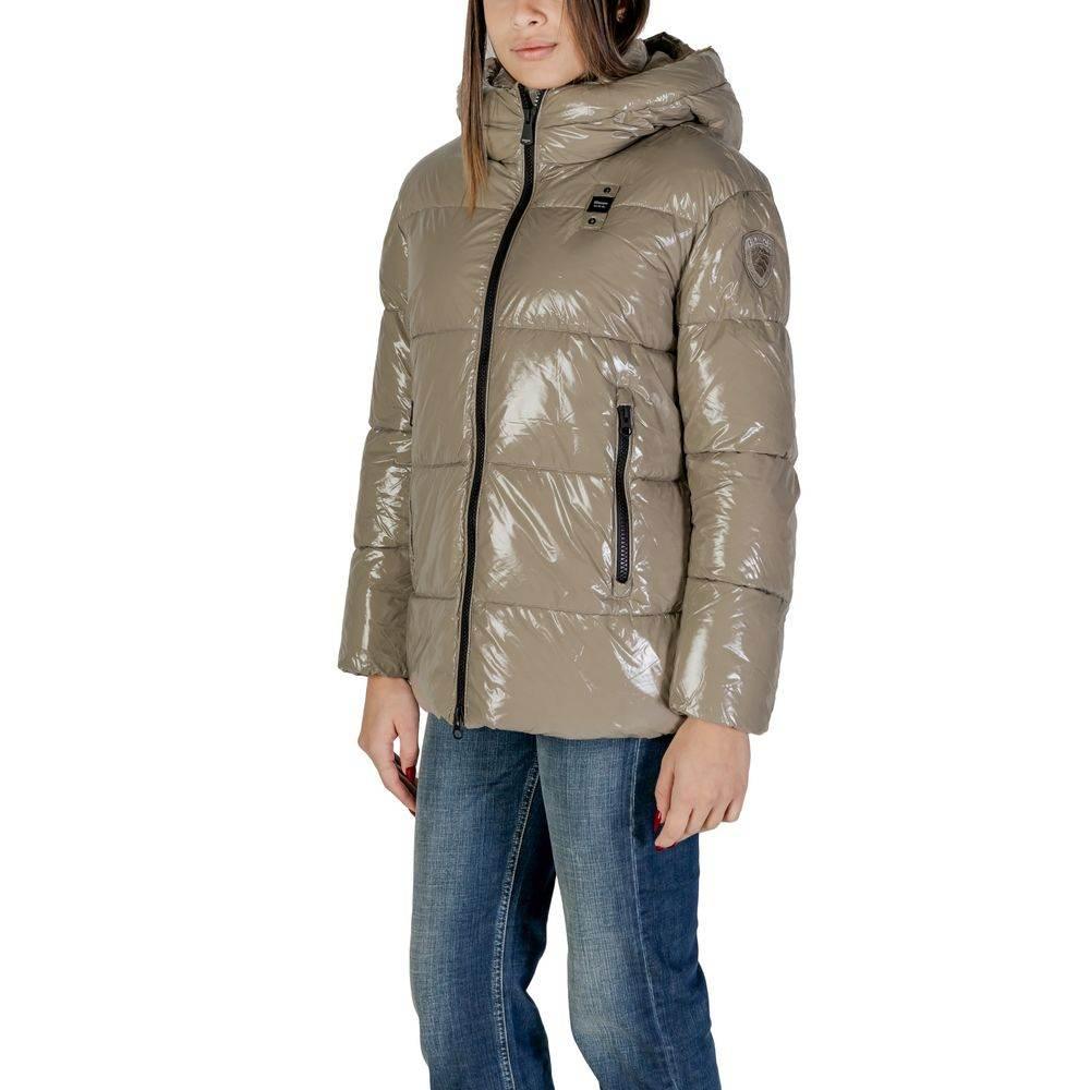 Blauer Beige Polyamide Jackets & Coat - Hilstor