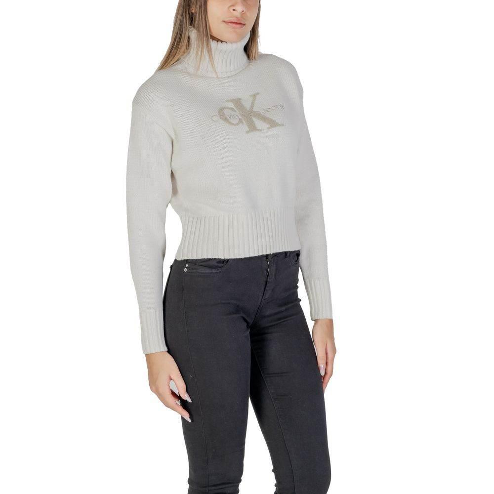 Calvin Klein Jeans Cream Cotton Sweater - Hilstor