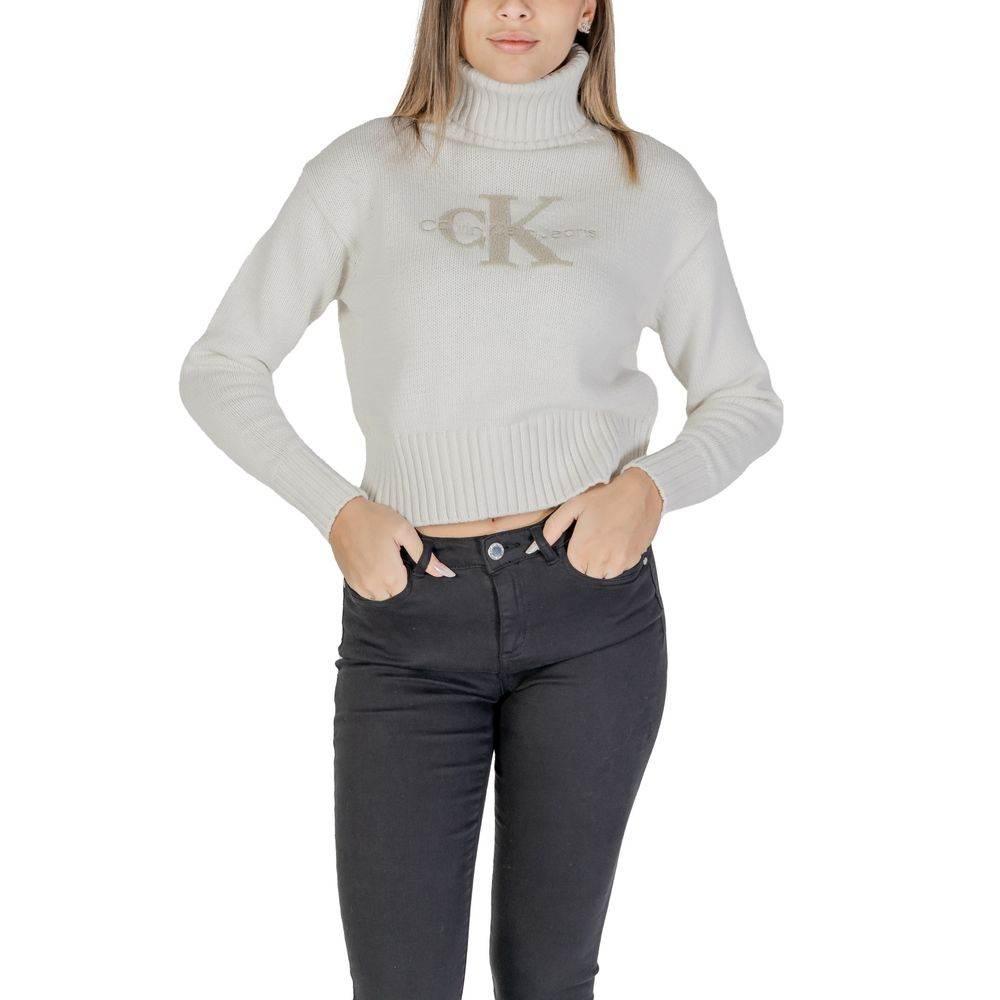 Calvin Klein Jeans Cream Cotton Sweater - Hilstor