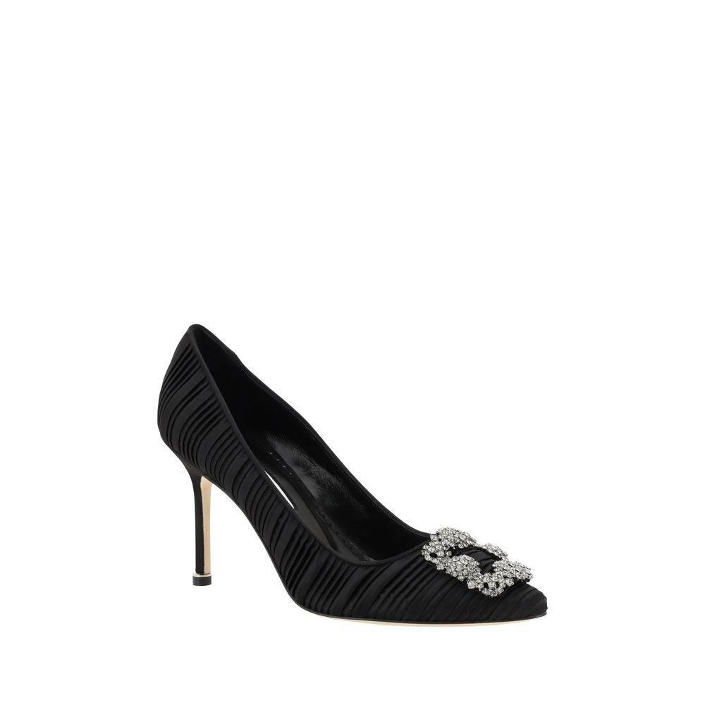 Manolo Blahnik Satin Hangisi Pumps - Hilstor