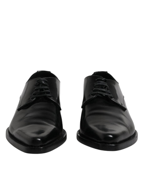 Dolce & Gabbana Black Patent Leather Derby Men Dress Shoes - Hilstor