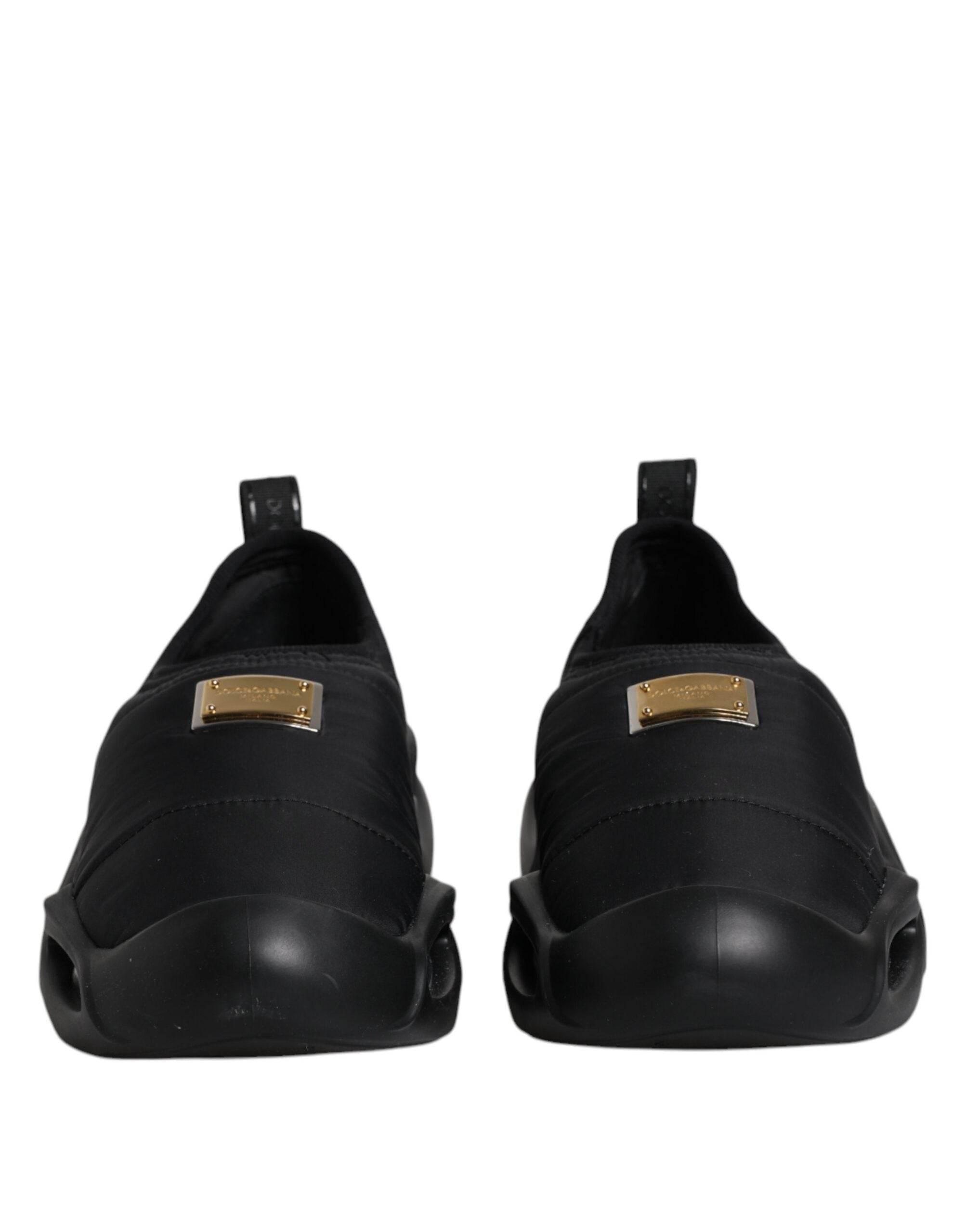 Dolce & Gabbana Black Slip On Wave Low Top Men Sneakers Shoes - Hilstor