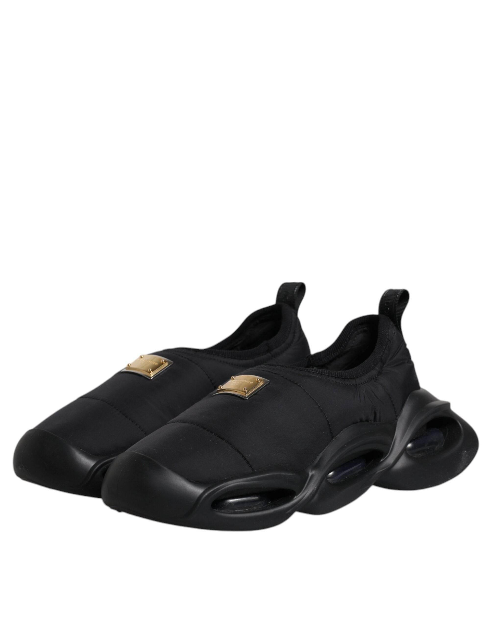 Dolce & Gabbana Black Slip On Wave Low Top Men Sneakers Shoes - Hilstor