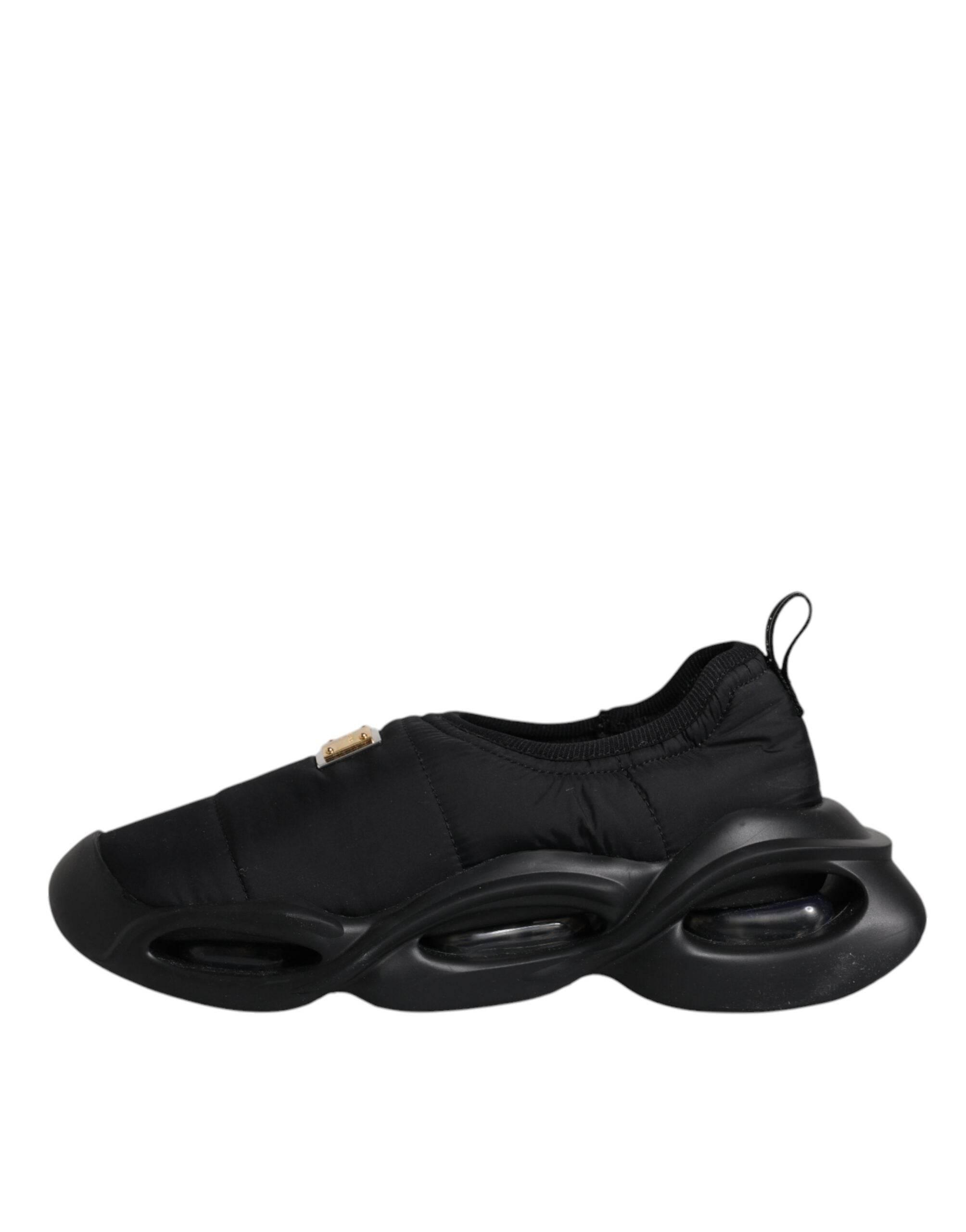Dolce & Gabbana Black Slip On Wave Low Top Men Sneakers Shoes - Hilstor
