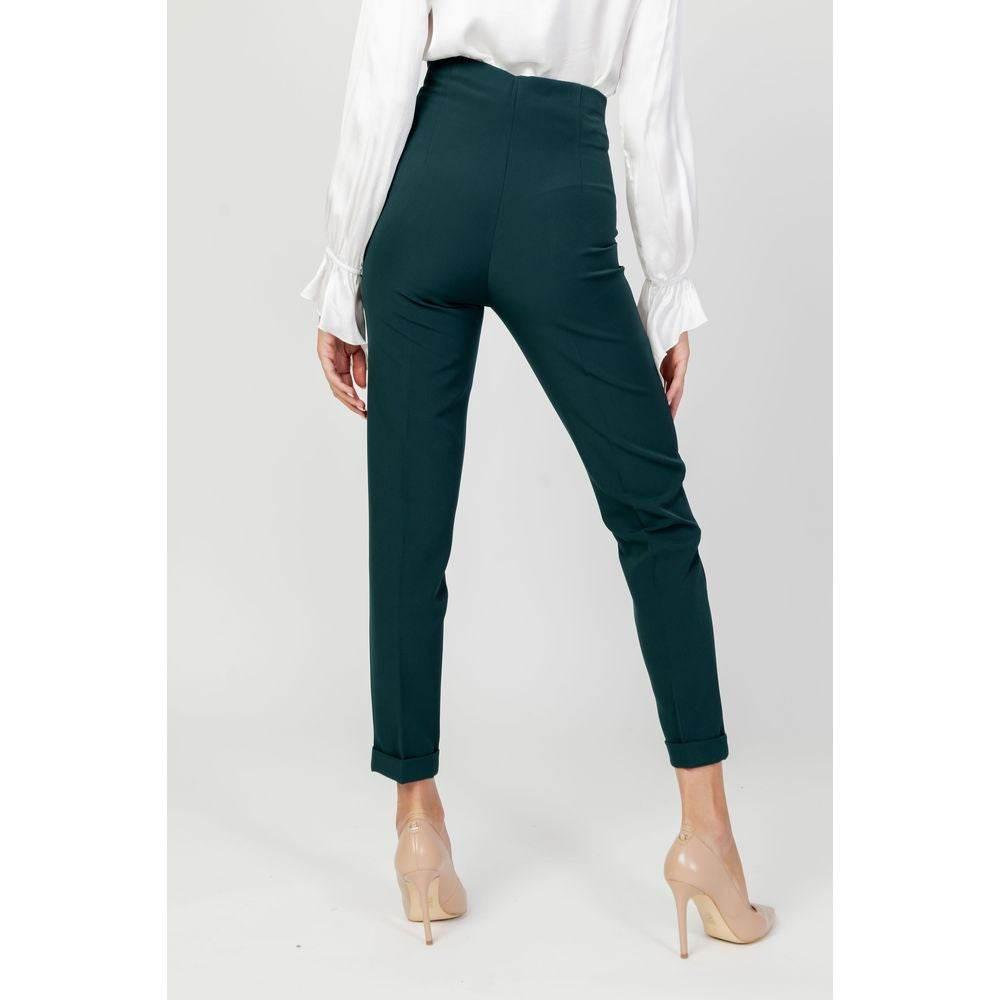 Sandro Ferrone Green Polyester Pant - Hilstor