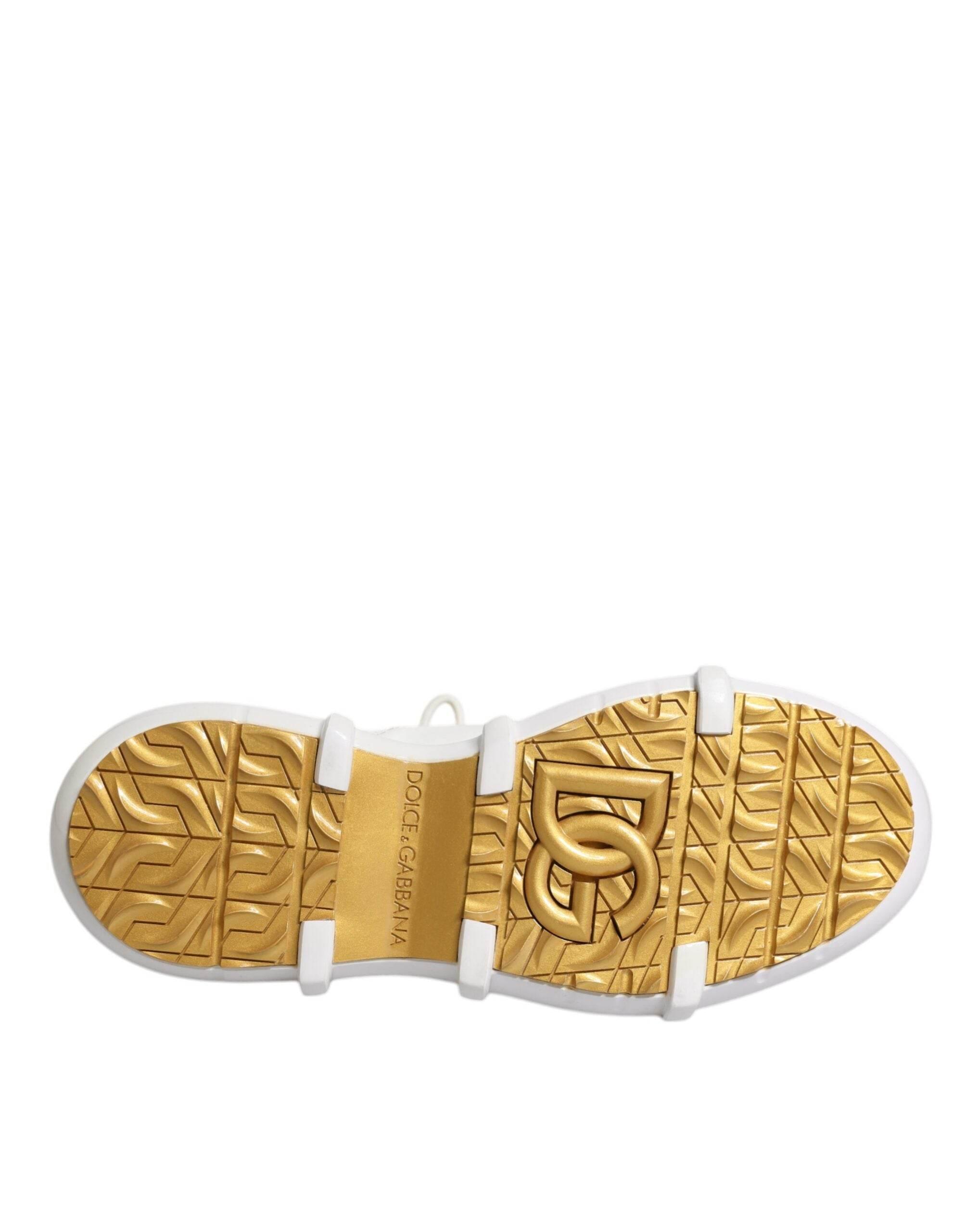 Dolce & Gabbana White Nylon Galileo High Top Sneakers Shoes - Hilstor