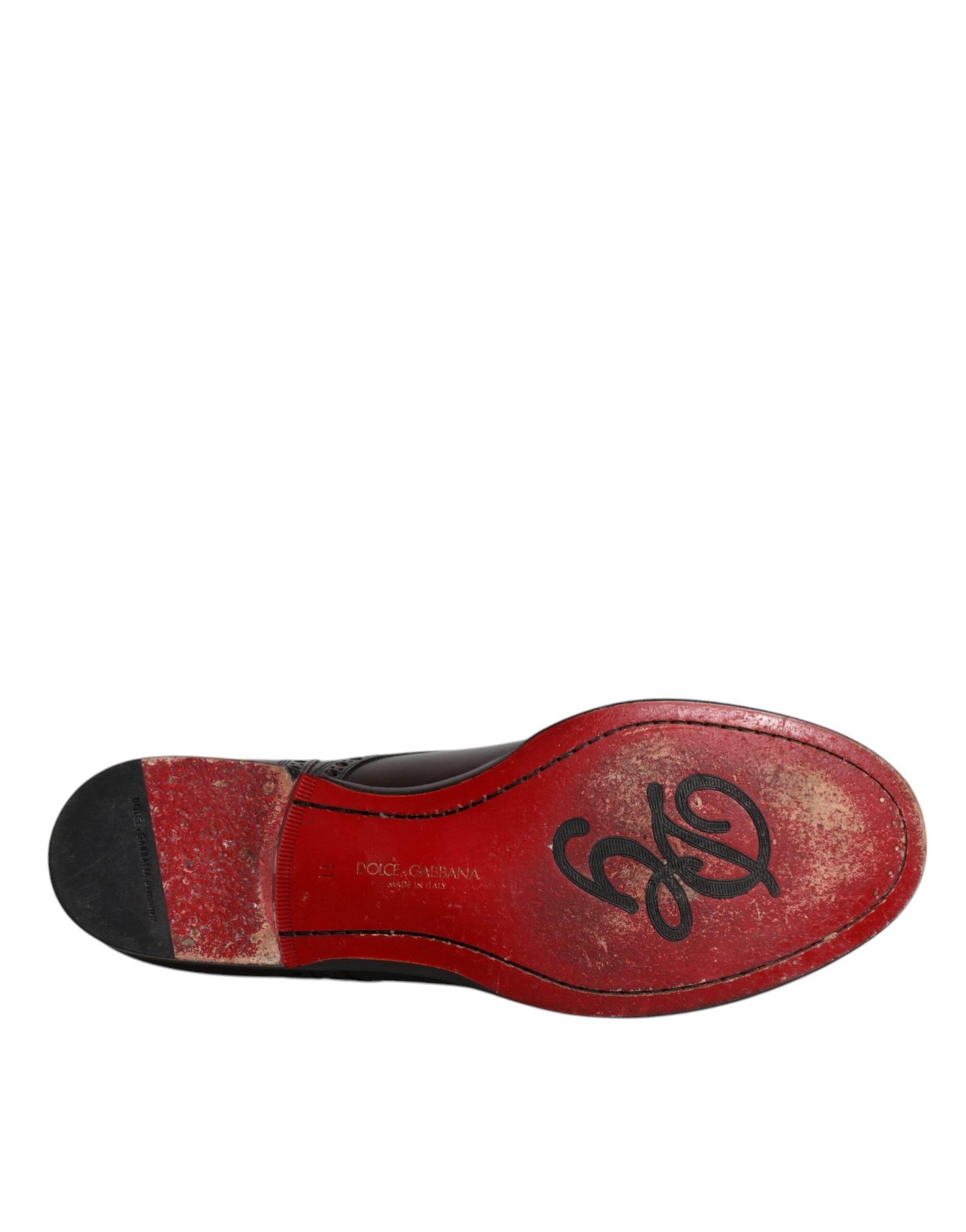 Dolce & Gabbana Black Calfskin Leather Derby Men Dress Shoes - Hilstor