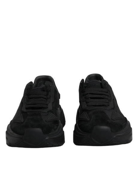Dolce & Gabbana Black Leather Daymaster Low Top Sneakers Shoes - Hilstor