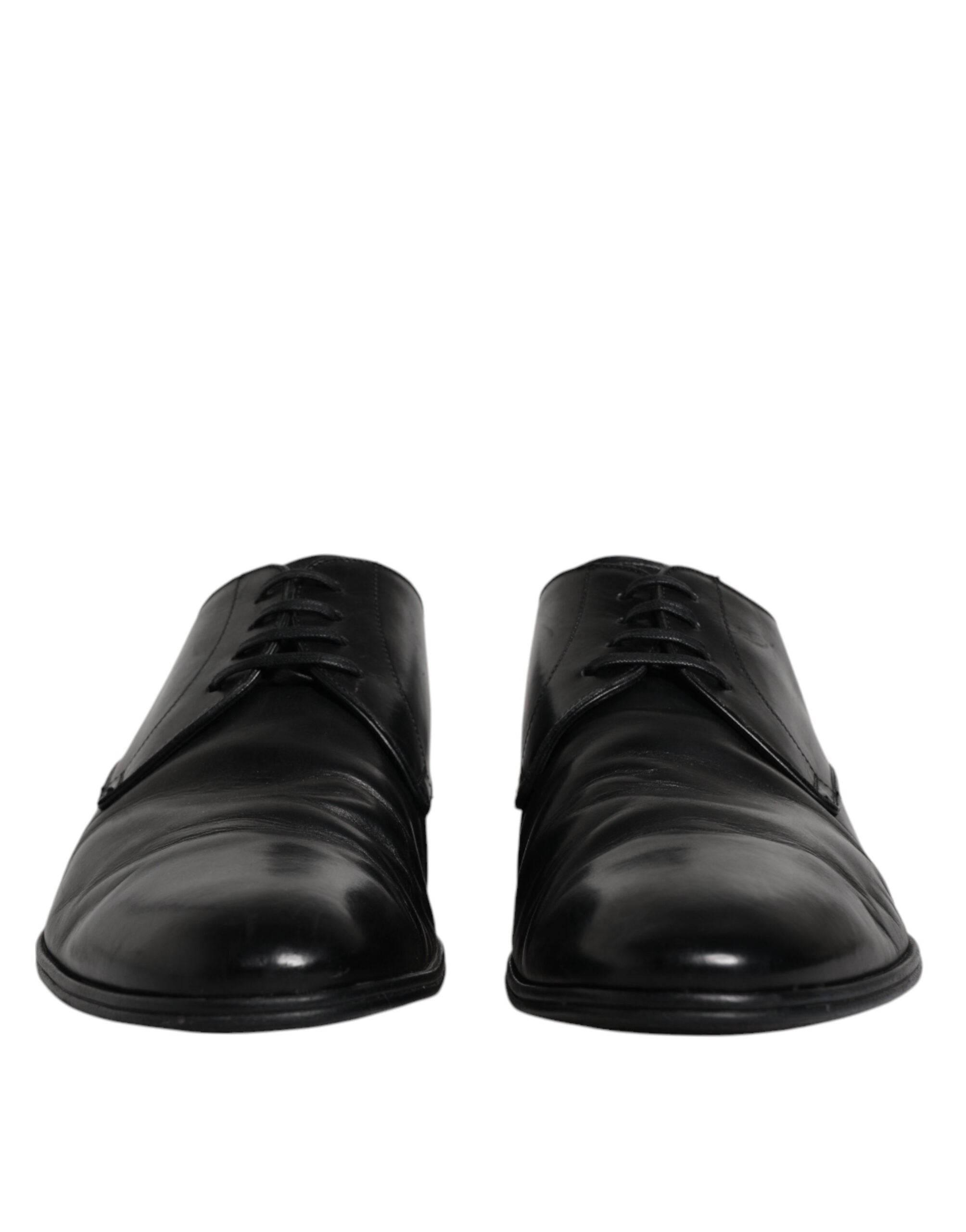 Dolce & Gabbana Black Patent Leather Derby Men Dress Shoes - Hilstor
