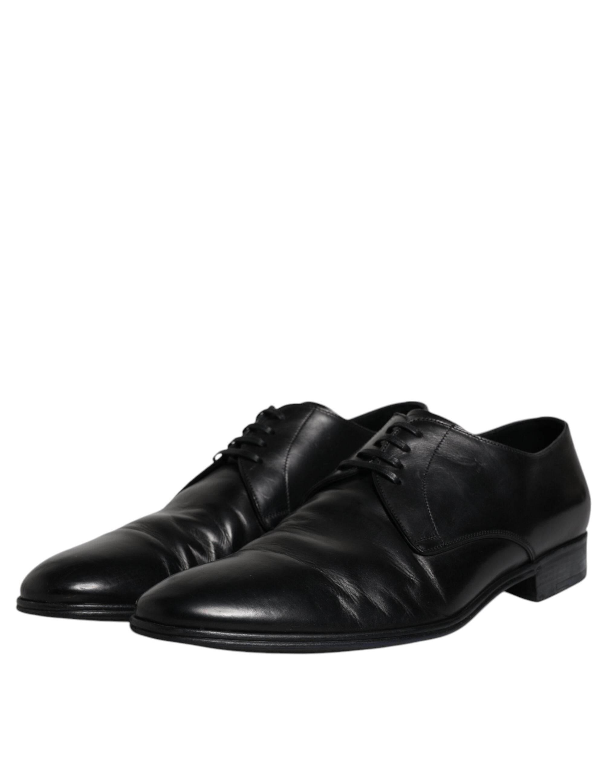 Dolce & Gabbana Black Patent Leather Derby Men Dress Shoes - Hilstor