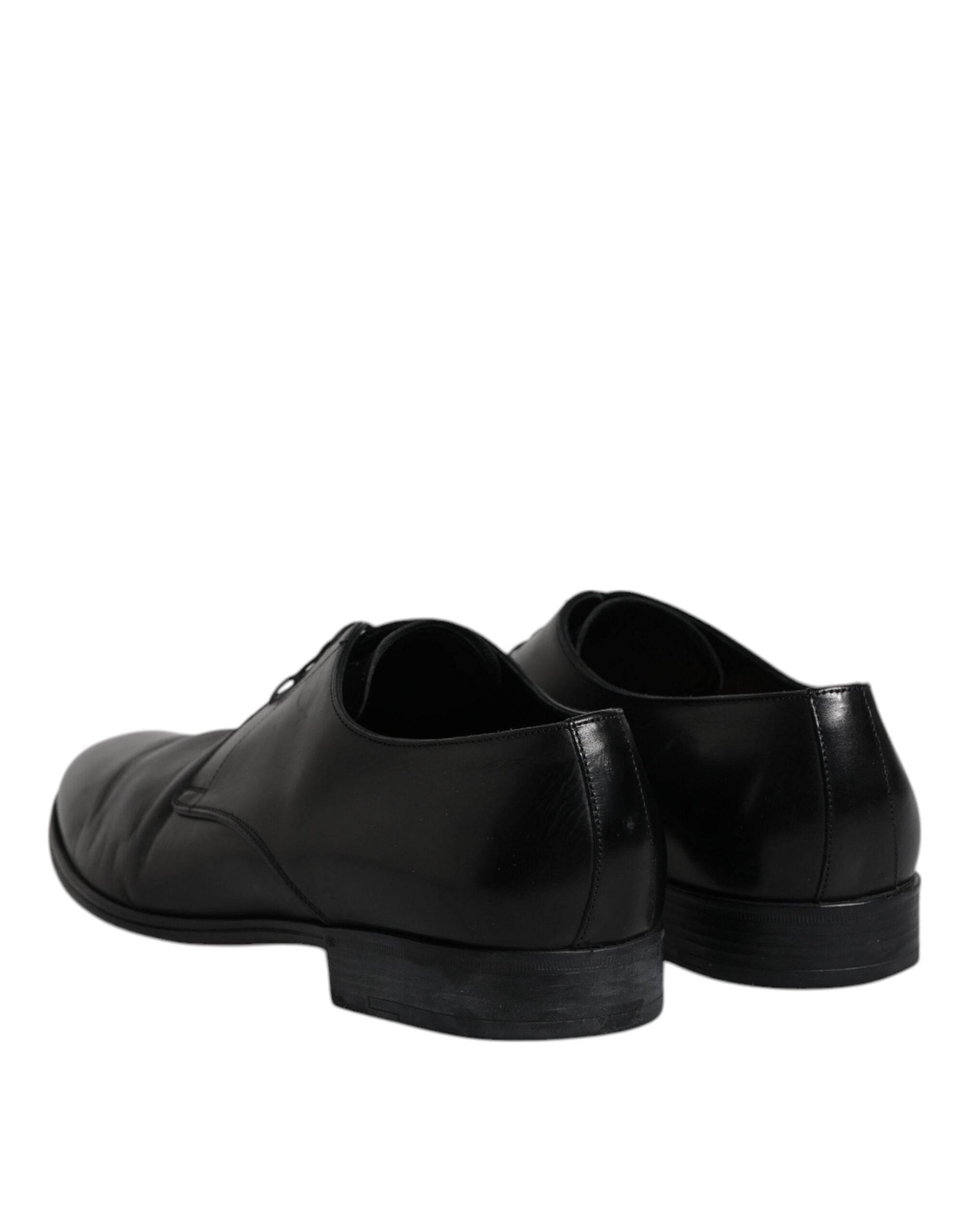 Dolce & Gabbana Black Patent Leather Derby Men Dress Shoes - Hilstor